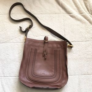 Chloe Leather New Marcie Long Crossbody Clay Brown